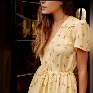 Christy Dawn Simple Dawn Dress Butter Yellow Floral Dress XS